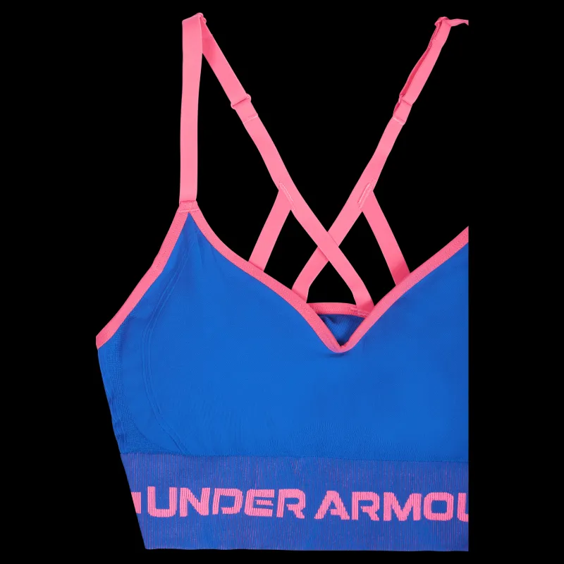 Outlet Under Armour UA SeamlEssential Low Long Bra Blå