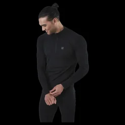 Discount Norfolk Ubbe Long Sleeve with Zip 100% Merino Wool Black Svart