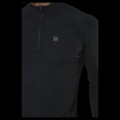 Discount Norfolk Ubbe Long Sleeve with Zip 100% Merino Wool Black Svart