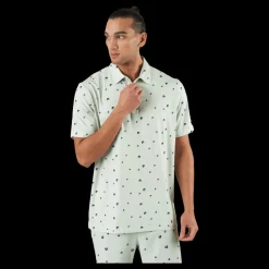 Online adidas Ultimate365 Allover Print Golf Polo Shirt Linen Green / Shadow Green / Impact Yellow Vit