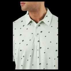 Online adidas Ultimate365 Allover Print Golf Polo Shirt Linen Green / Shadow Green / Impact Yellow Vit