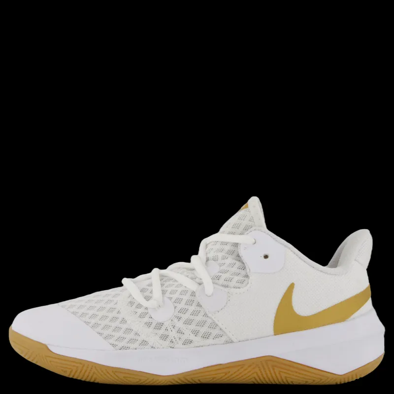 New Nike Unisex Hyperspeed Court Indoor White/mtlc Gold Vit