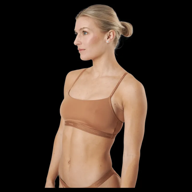 Calvin Klein Unlined Bralette Sandalwood Beige Clearance