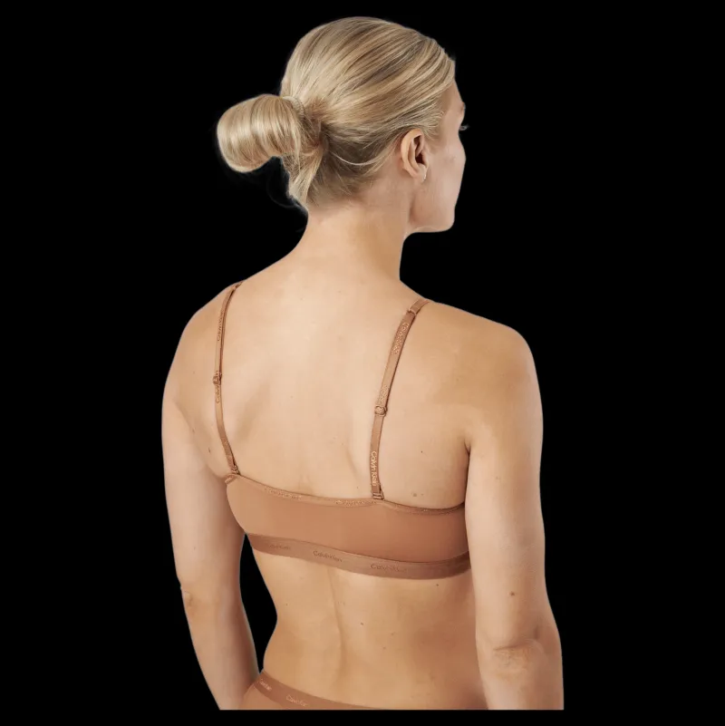 Calvin Klein Unlined Bralette Sandalwood Beige Clearance