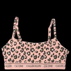 New Calvin Klein Unlined Bralette Stephen Leopard Print_peach Me Rosa