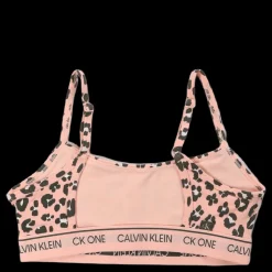 New Calvin Klein Unlined Bralette Stephen Leopard Print_peach Me Rosa