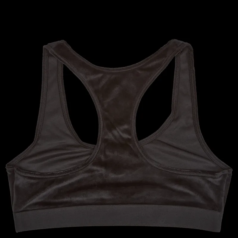 Online Tommy Hilfiger Unlined Bralette Velour Black Brun