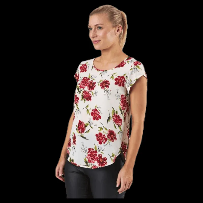 Only Vic Ss Aop Top Wvn Pink Rosa New