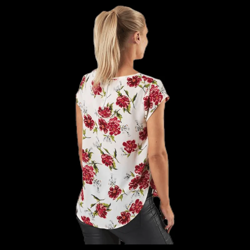 Only Vic Ss Aop Top Wvn Pink Rosa New
