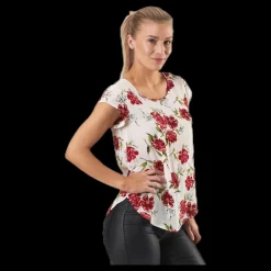 Only Vic Ss Aop Top Wvn Pink Rosa New