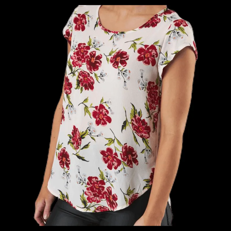 Only Vic Ss Aop Top Wvn Pink Rosa New