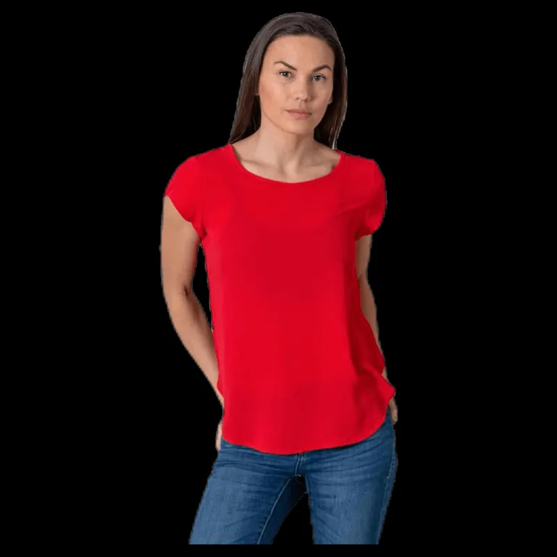 Only Vic S/S Solid Top Red Röd Outlet