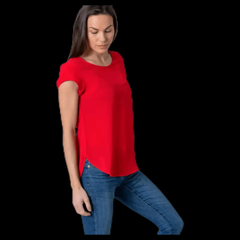 Only Vic S/S Solid Top Red Röd Outlet