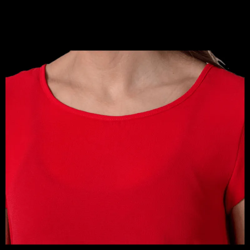 Only Vic S/S Solid Top Red Röd Outlet