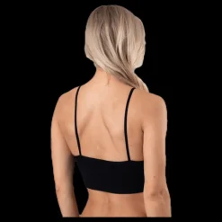 Outlet Only Vicky Rib Seamless V-Neck Top Black Svart