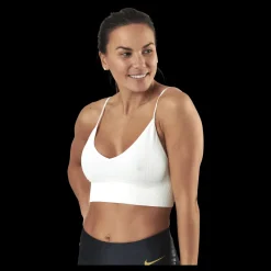 Only Vicky Rib Seamless V-Neck Top White Vit