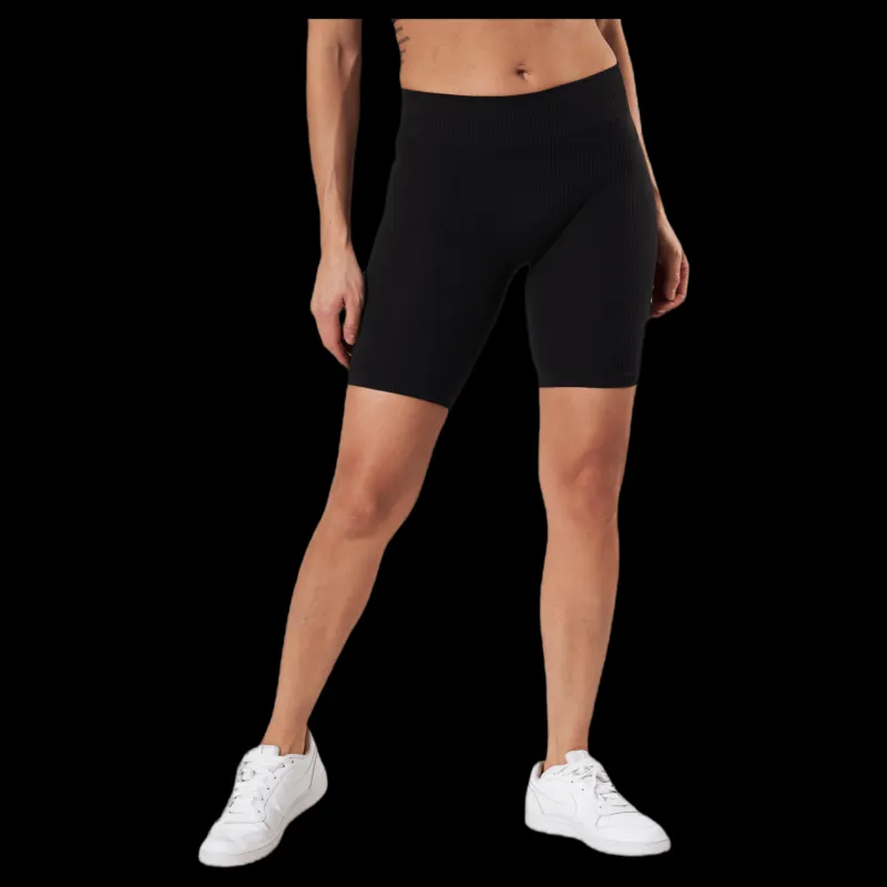 Only Vicky Rib Seamless Shorts Black Svart Hot