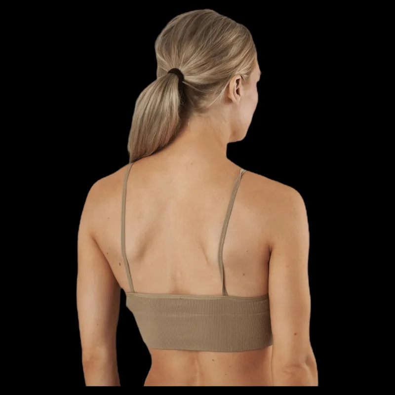 Discount Only Vicky Rib Seamless V-neck Top Beige