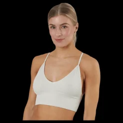 Online Only Vicky Rib Seamless V-neck Top Grey Vit