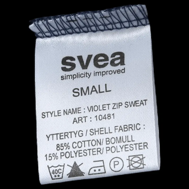 Svea Violet Zip Sweat Blue Blå Clearance