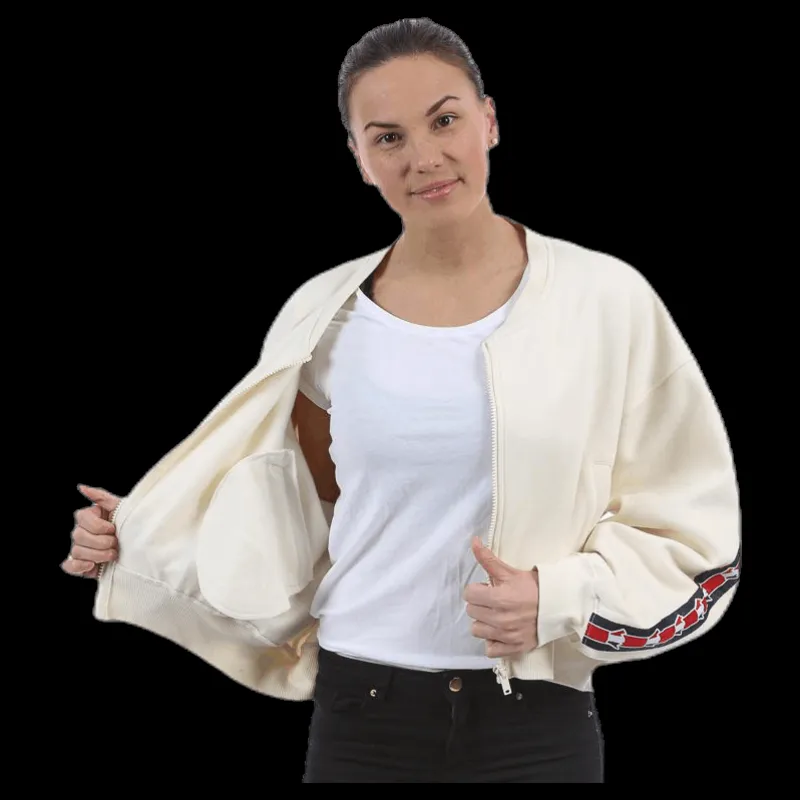 Online Svea Violet Zip Sweat White Vit