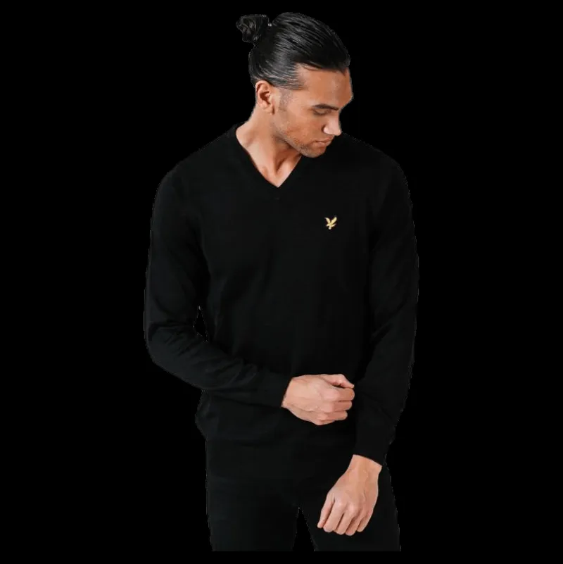 Lyle & Scott V-Neck Pullover Black Svart Hot