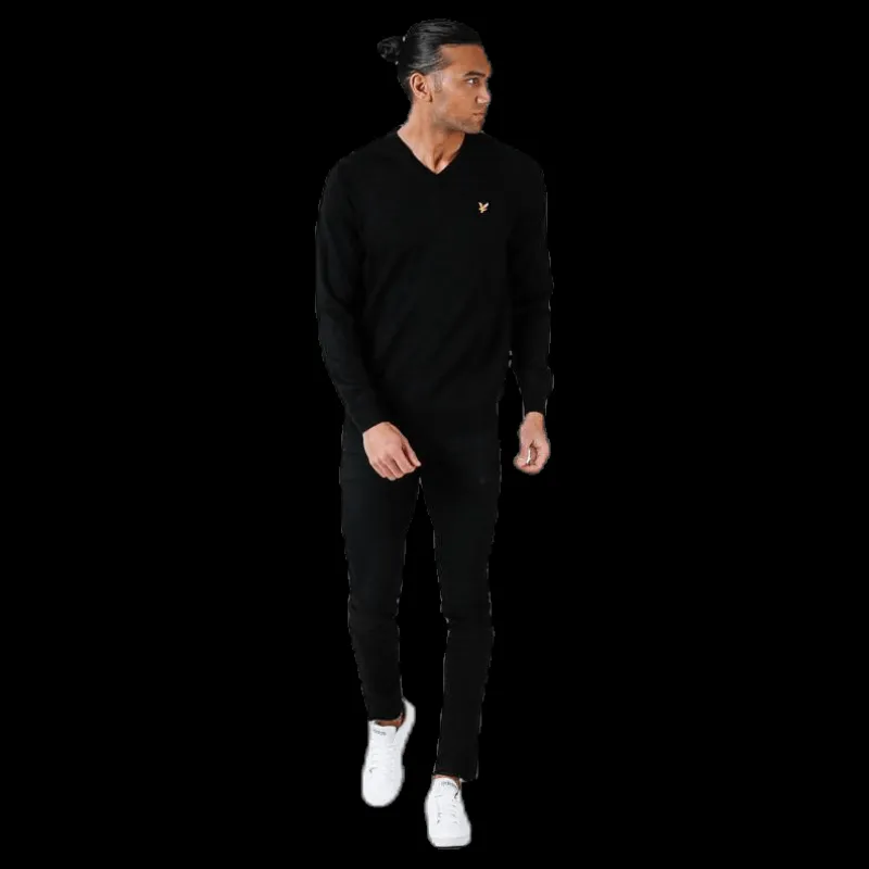 Lyle & Scott V-Neck Pullover Black Svart Hot