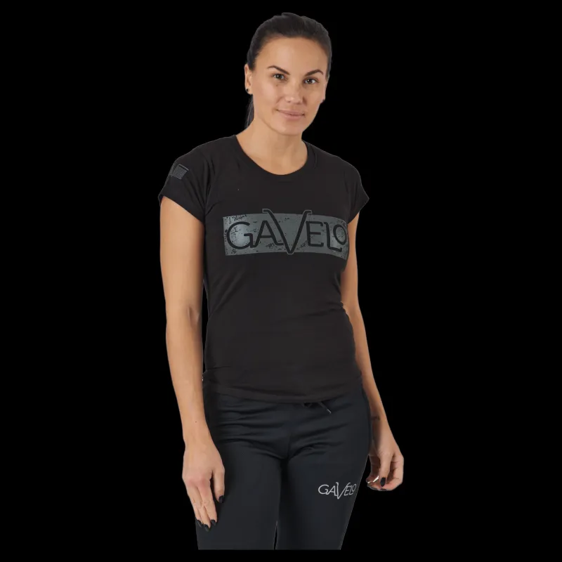 Gavelo W Black Grey Logo T-shirt Black Svart Hot