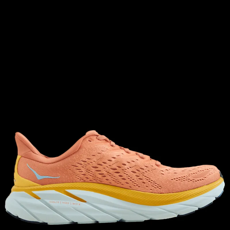 Online Hoka W Clifton 8 Sun Baked / Shell Coral Gul och Rosa