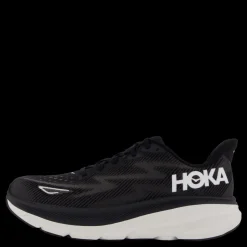 Hoka W Clifton 9 Wide Black / White Svart Sale