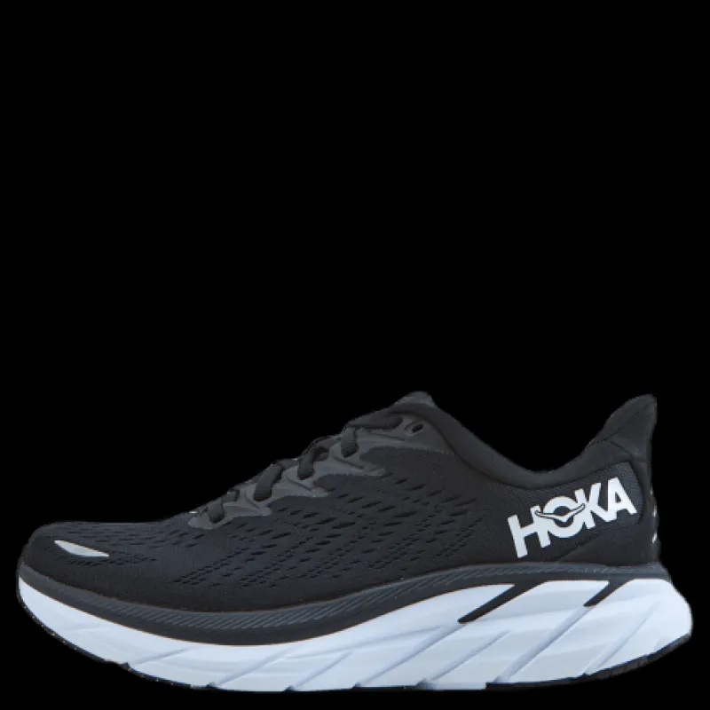 Hoka W Clifton 8 Wide Black / White Svart