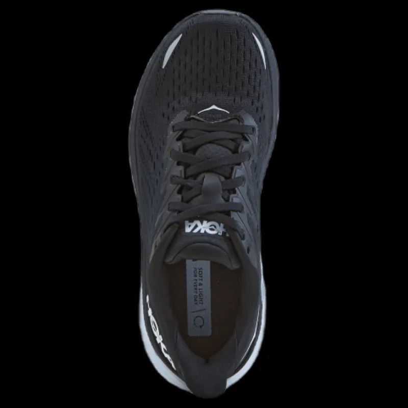 Hoka W Clifton 8 Wide Black / White Svart