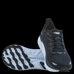 Hoka W Clifton 8 Wide Black / White Svart