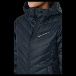 Peak Performance W Frost Down Hood Jacket Black Svart Outlet