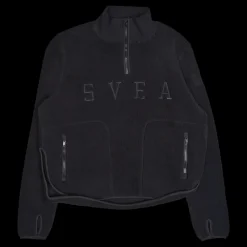 Svea W. Half Zip Pile Black Svart Clearance