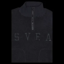 Svea W. Half Zip Pile Black Svart Clearance