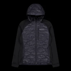Outlet Peak Performance W Helium Down Hybrid Hood Black Svart