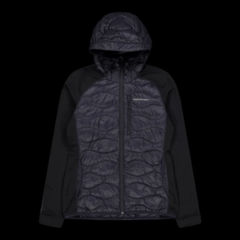 Outlet Peak Performance W Helium Down Hybrid Hood Black Svart