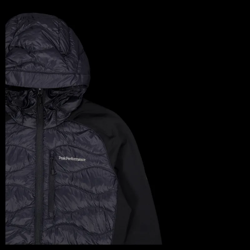 Outlet Peak Performance W Helium Down Hybrid Hood Black Svart