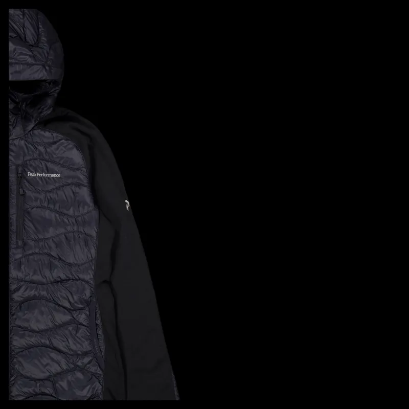Outlet Peak Performance W Helium Down Hybrid Hood Black Svart