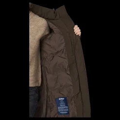 Svea W. Long Slim Padded Parka Brownie Bit Brun Hot