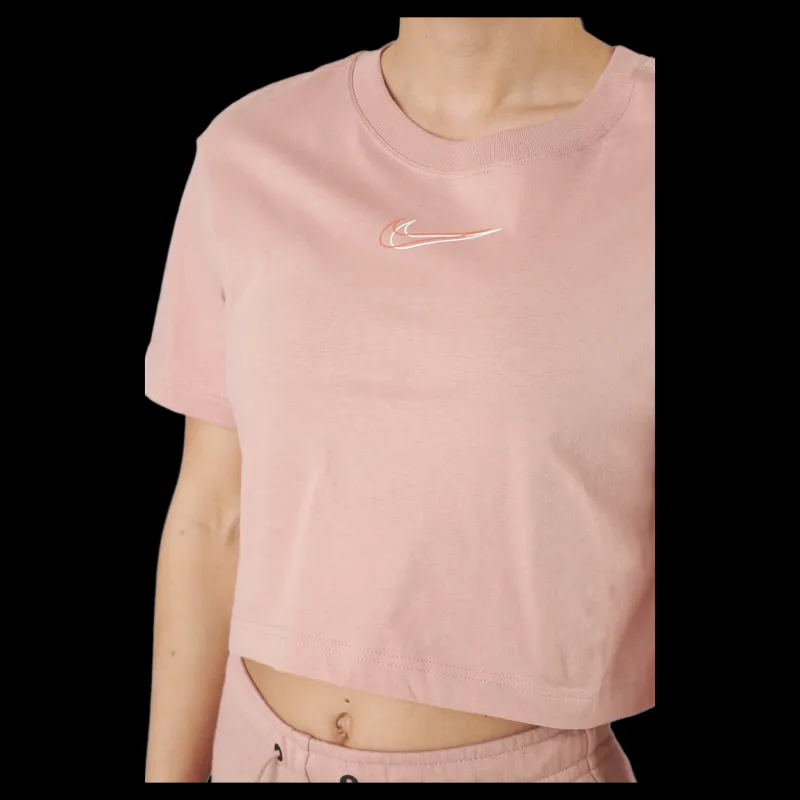 Nike W Nsw Crop Ss Tee Prnt Rose Whisper/white Rosa