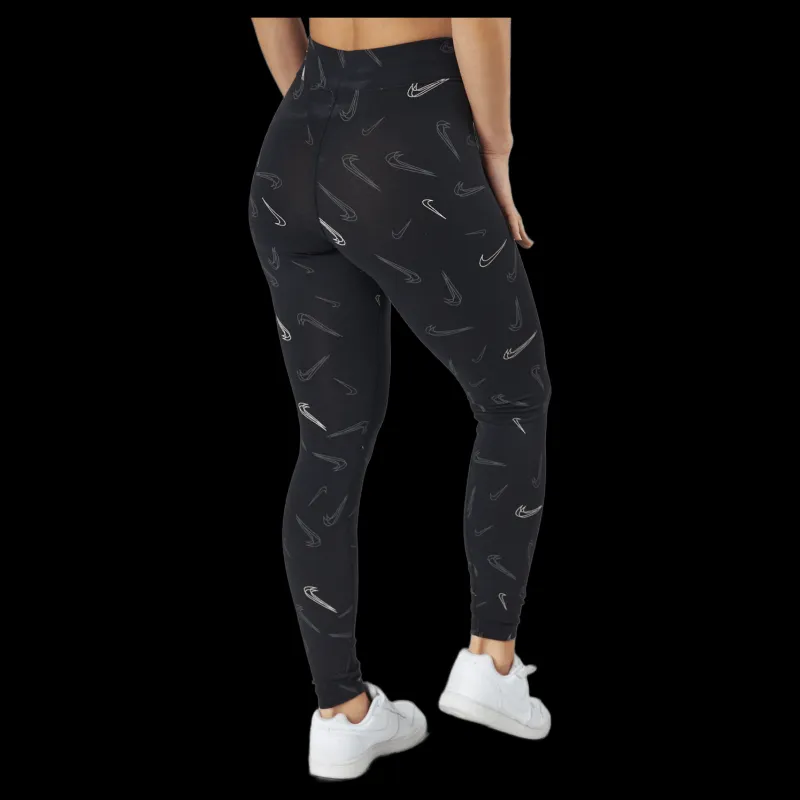 Discount Nike W Nsw Hw Tight Aop Prnt Black/white Svart