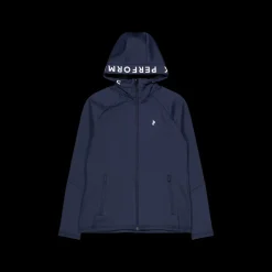 Peak Performance W Rider Mid Zip Hood Blue Shadow Blå Hot