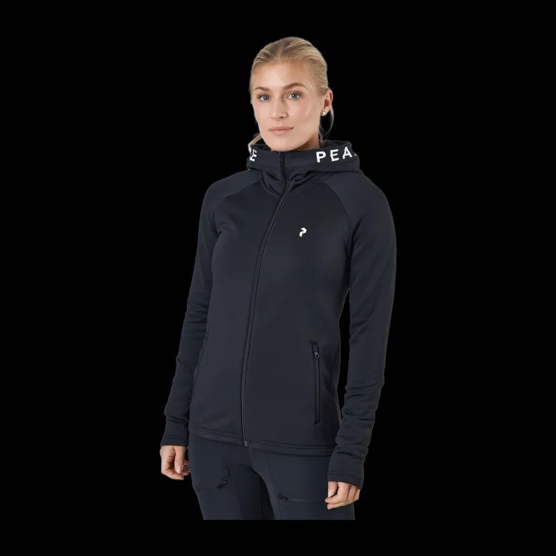 Peak Performance W Rider Zip Hood Black Svart New