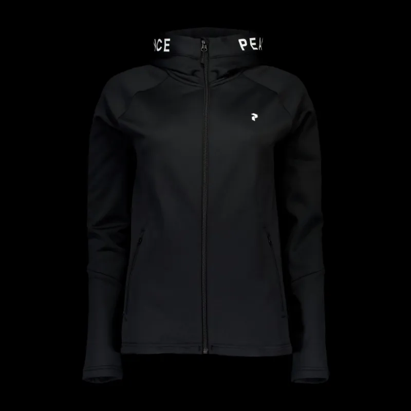 Peak Performance W Rider Zip Hood Black Svart New