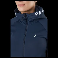 Sale Peak Performance W Rider Zip Hood Blue Shadow Blå