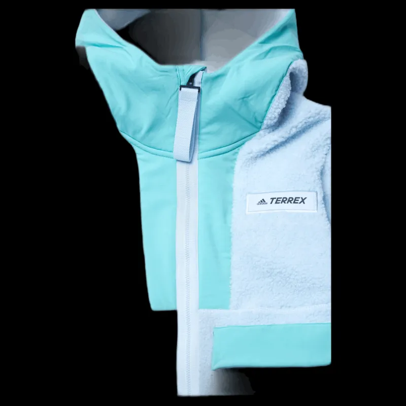 Outlet adidas W Terrex Sherpa Fullzip Fleece Acid Mint / Halo Blue Blå