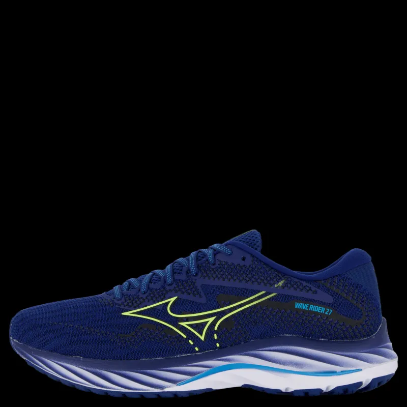 Outlet Mizuno Wave Rider 27 Navy Peony/sharp Green/swim Ca Blå