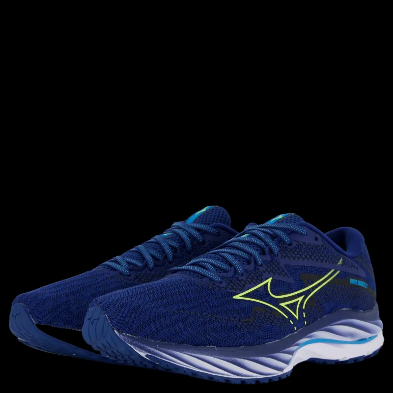 Outlet Mizuno Wave Rider 27 Navy Peony/sharp Green/swim Ca Blå
